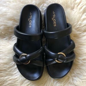 NWOT Black Puff Platform Sandals from J Slides women’s size 8